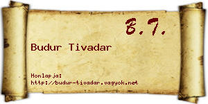 Budur Tivadar névjegykártya